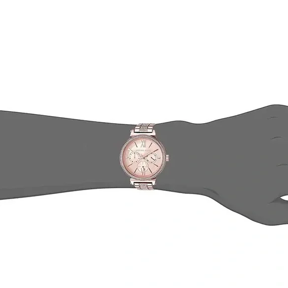 Michael Kors Women's 36mm Sofie Stainless Steel Chronograph Watch - Rose Gold - Picture 4 of 8